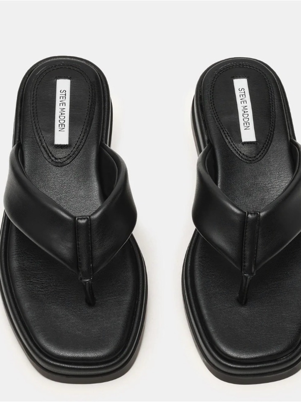 Steve Madden Black Padded Toe-Post Sandals